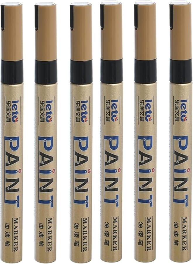 LETO LT-1102 High Quality Oil Pase Marker Pack Of 6 Pieces For Any Surface Suitable For Home, School, Or Educational Centers - Black